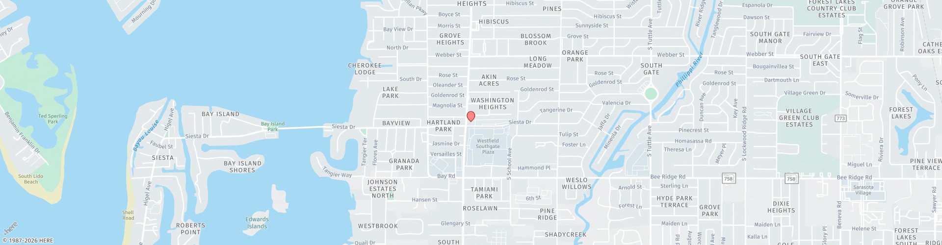 Location Map: 2001 Siesta Drive Sarasota, FL34239